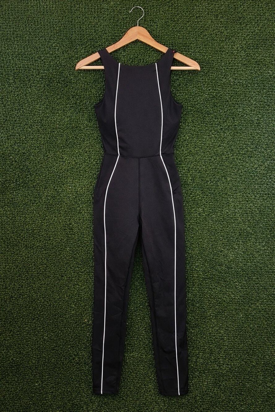 Move Theology Women's Tank Jumpsuit XS Black Activewear Stretchy One Piece